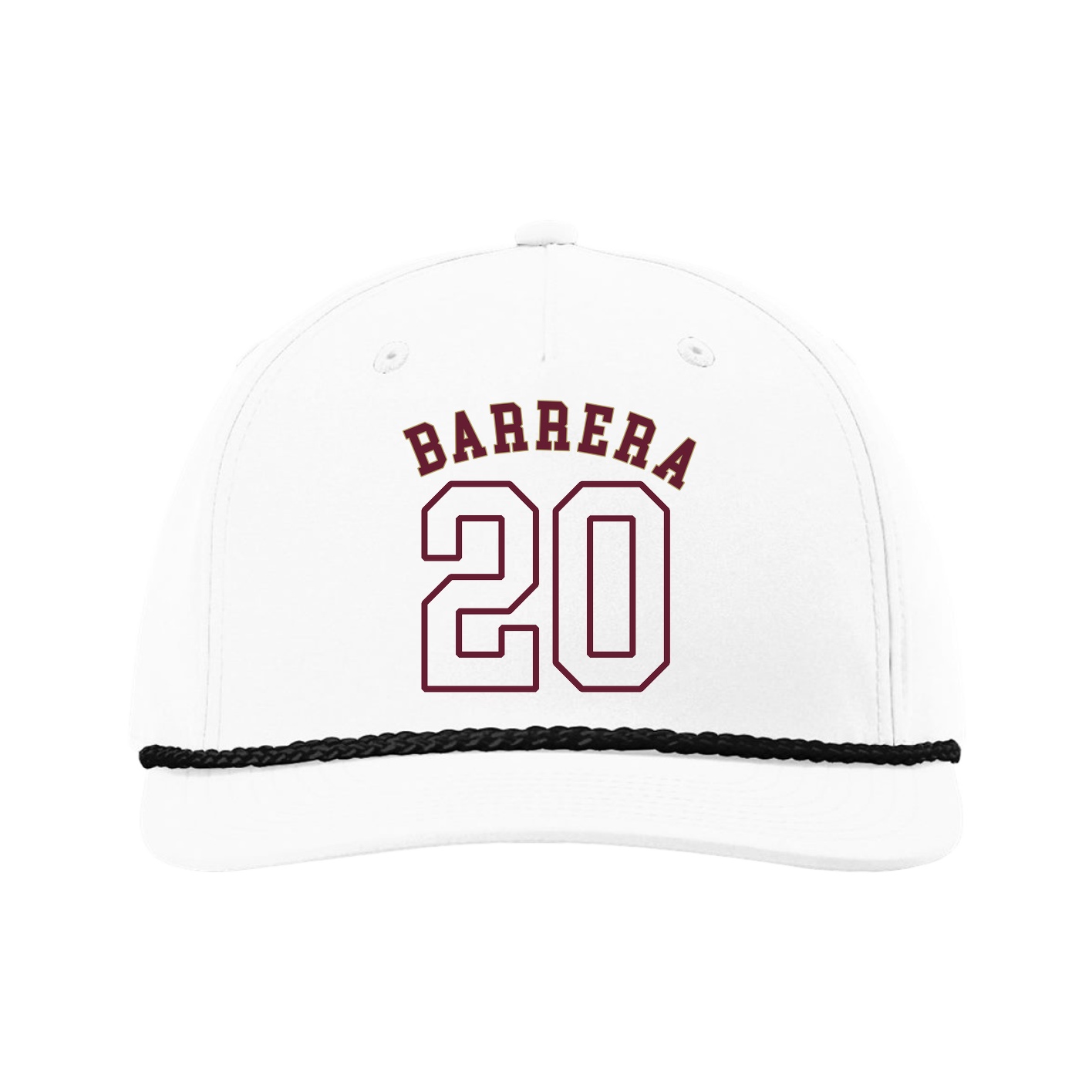 Five-Panel Classic Rope Cap — Shirsey Arch in White