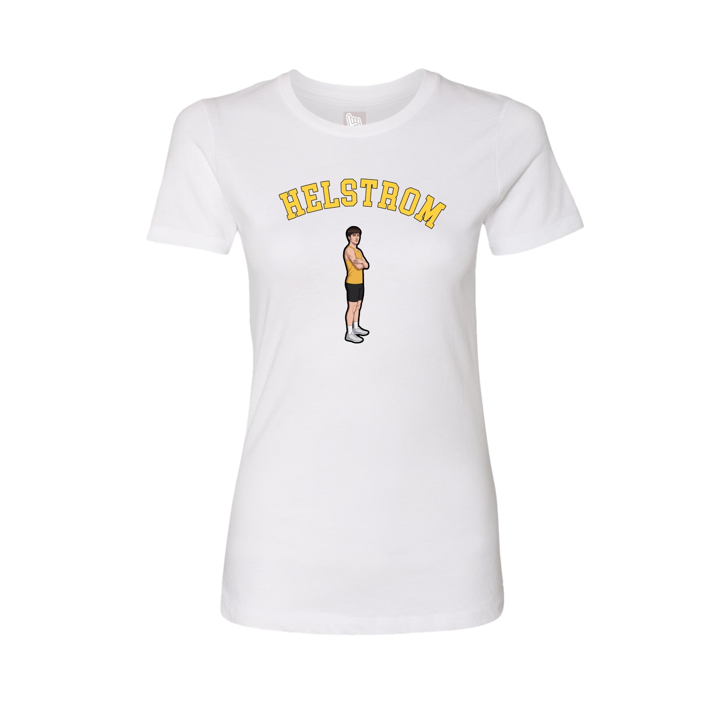 Fitted Women's Tee — Shirsey Arch in White