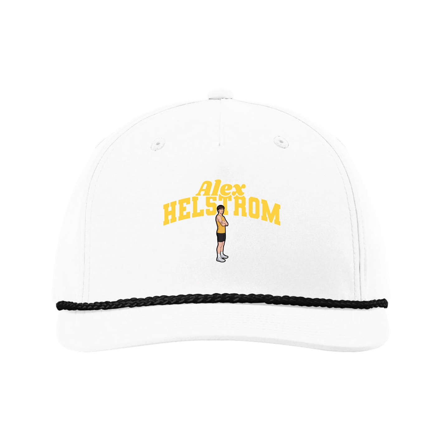 Five-Panel Classic Rope Cap — Signature Arch in White