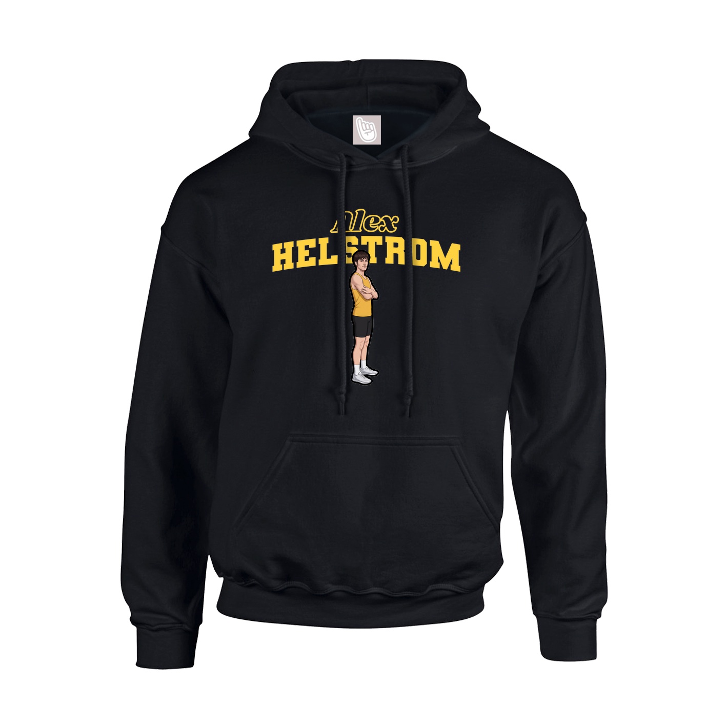 Youth Hoodie — Name Arch in Black