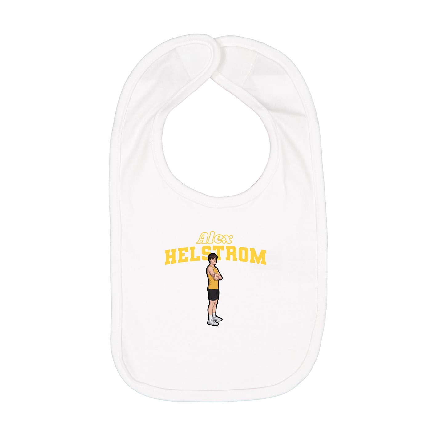 Infant Bib — Name Arch in White