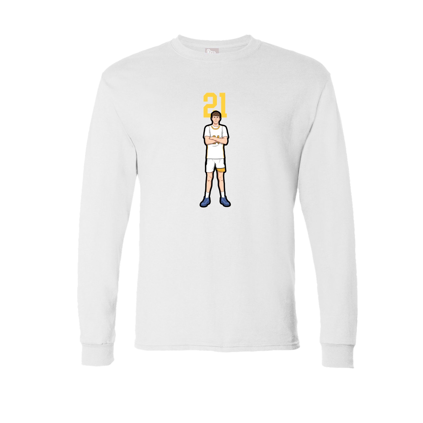 Long Sleeve Tee — Number Top in White