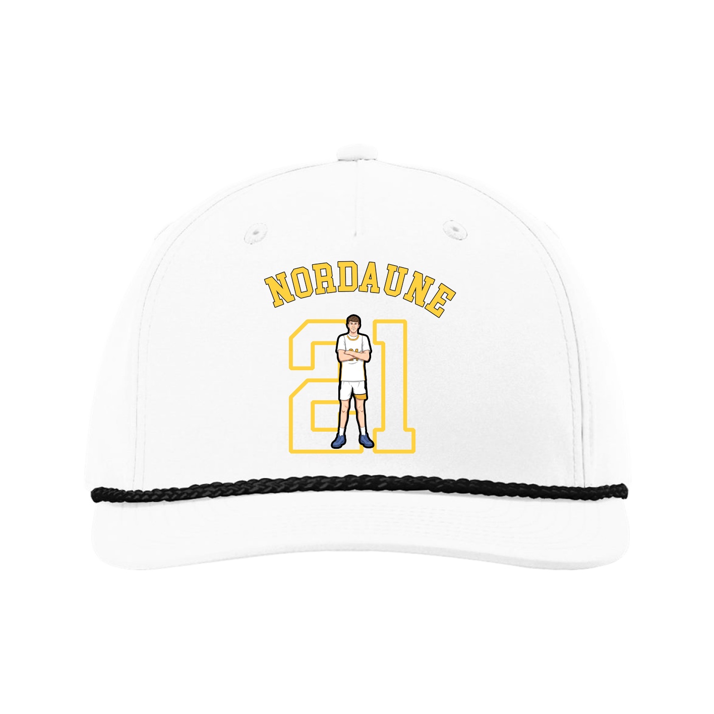 Five-Panel Classic Rope Cap — Shirsey Arch in White