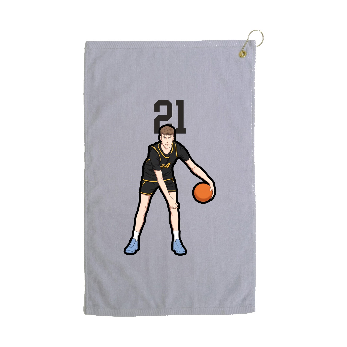 Golf Towel — Number Top in Grey
