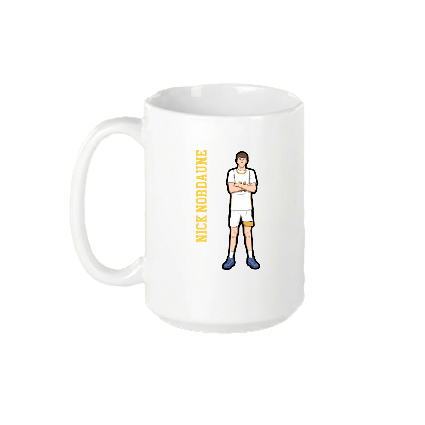 15oz Coffee Mug — Name Vertical in White