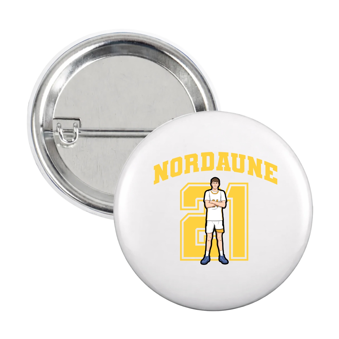 Game Day Button — Number in White
