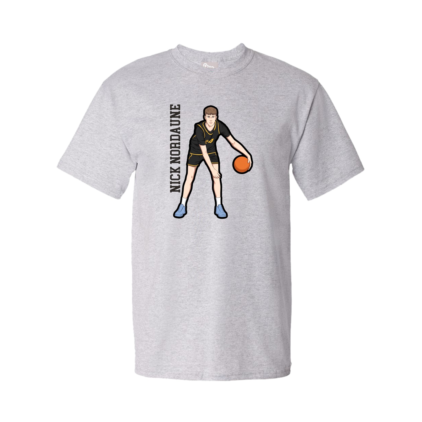 Tee — Name Vertical in Grey