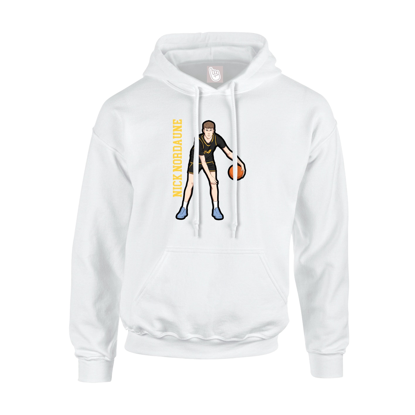 Hoodie — Name Vertical in White
