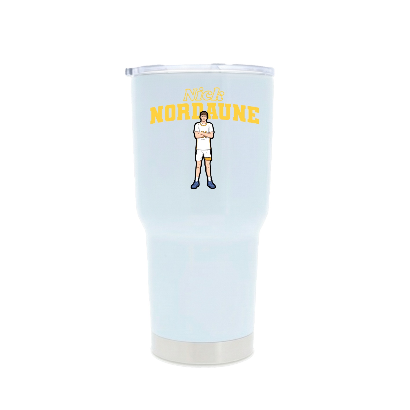 30oz Stainless Steel Tumbler — Name Arch in White