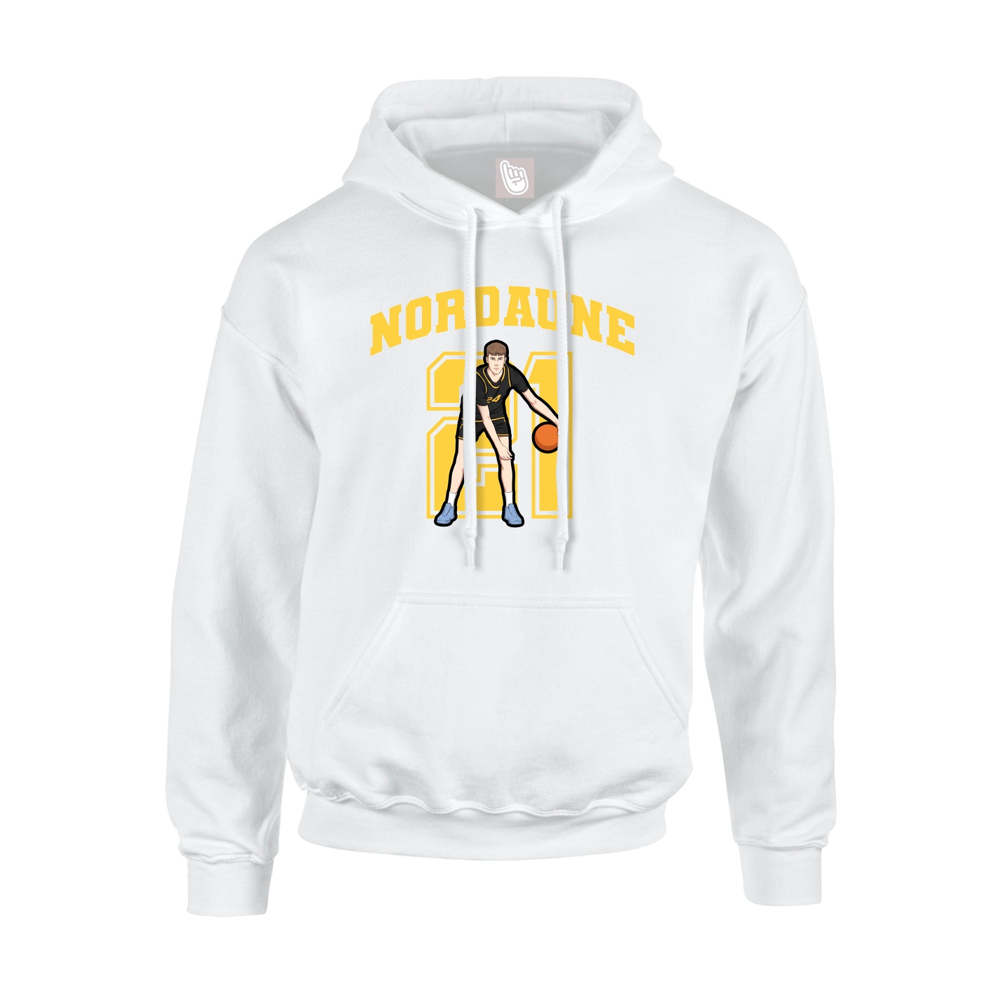 Youth Hoodie — Number in White