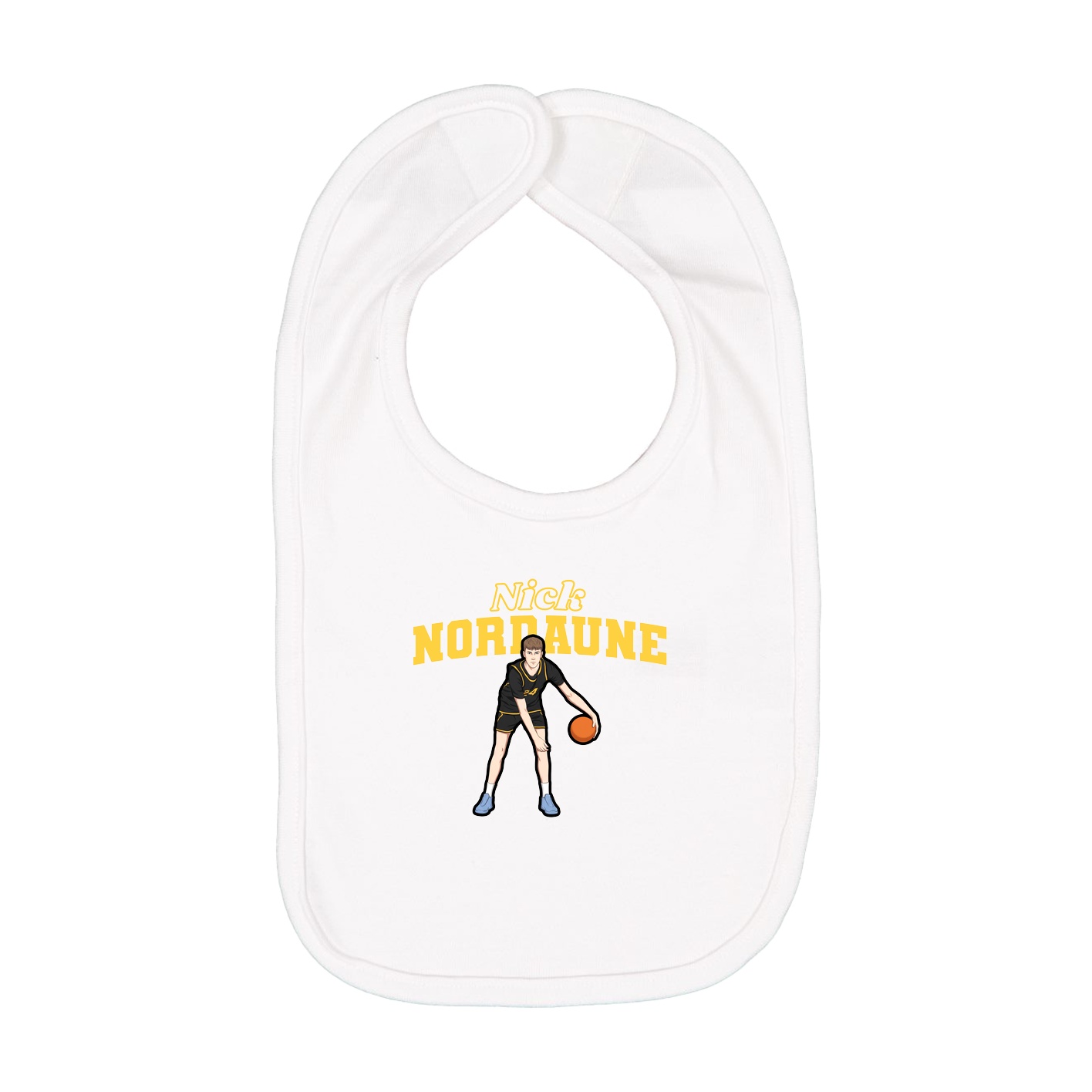 Infant Bib — Name Arch in White