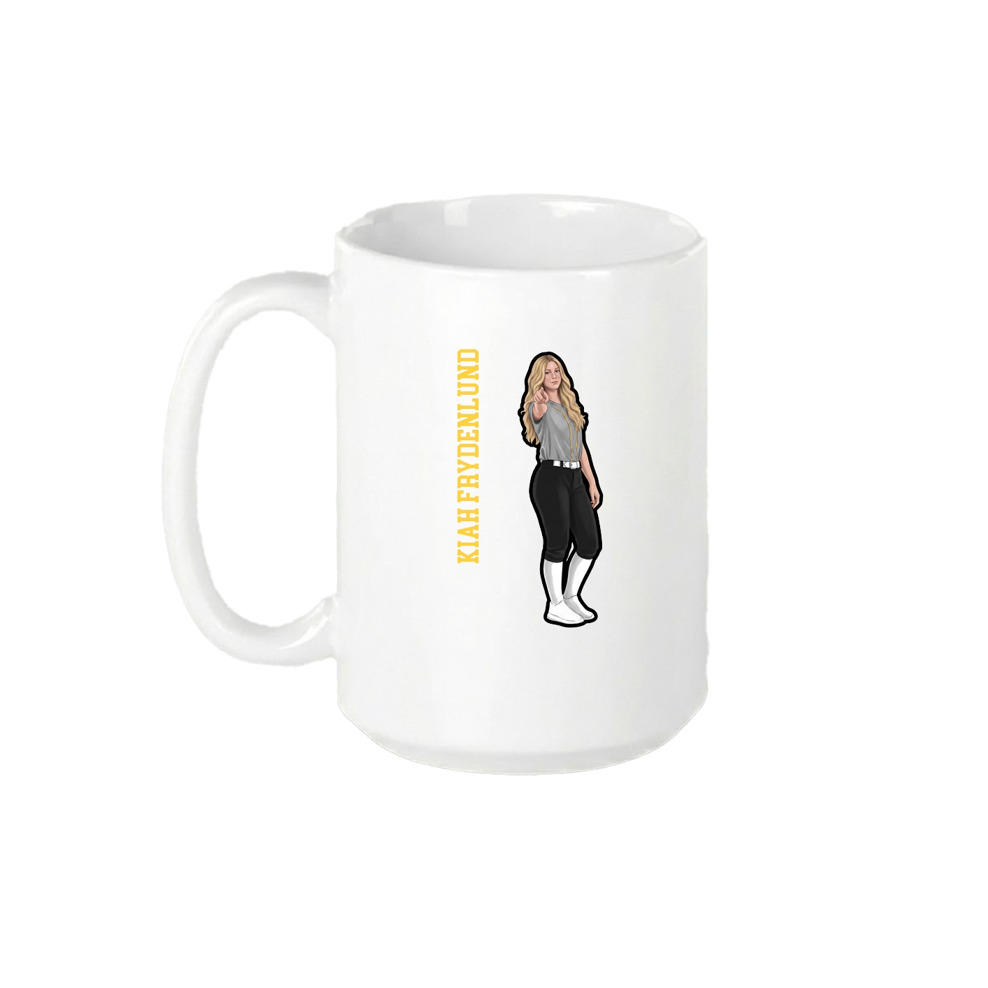 15oz Coffee Mug — Name Vertical in White