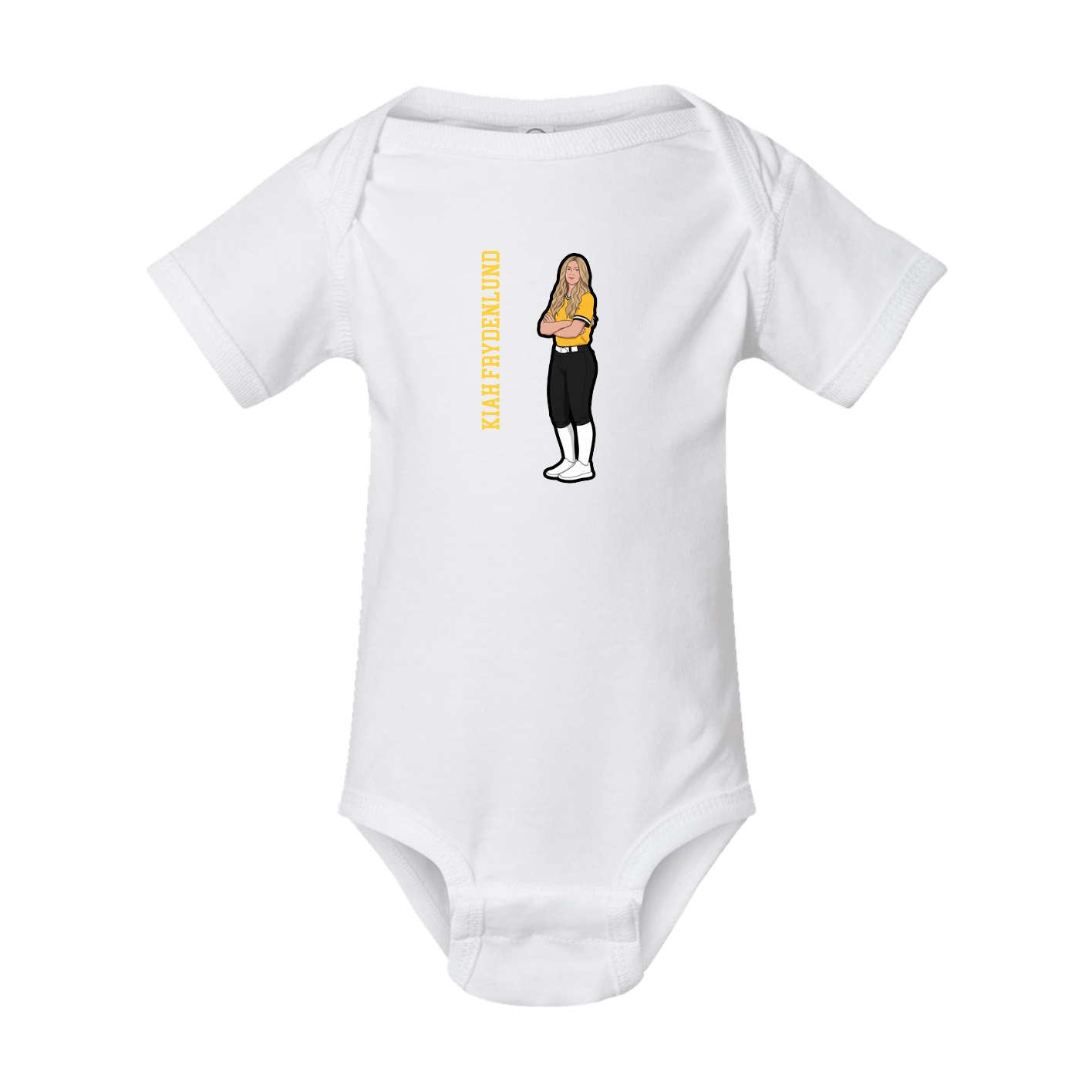 Baby Onesie — Name Vertical in White