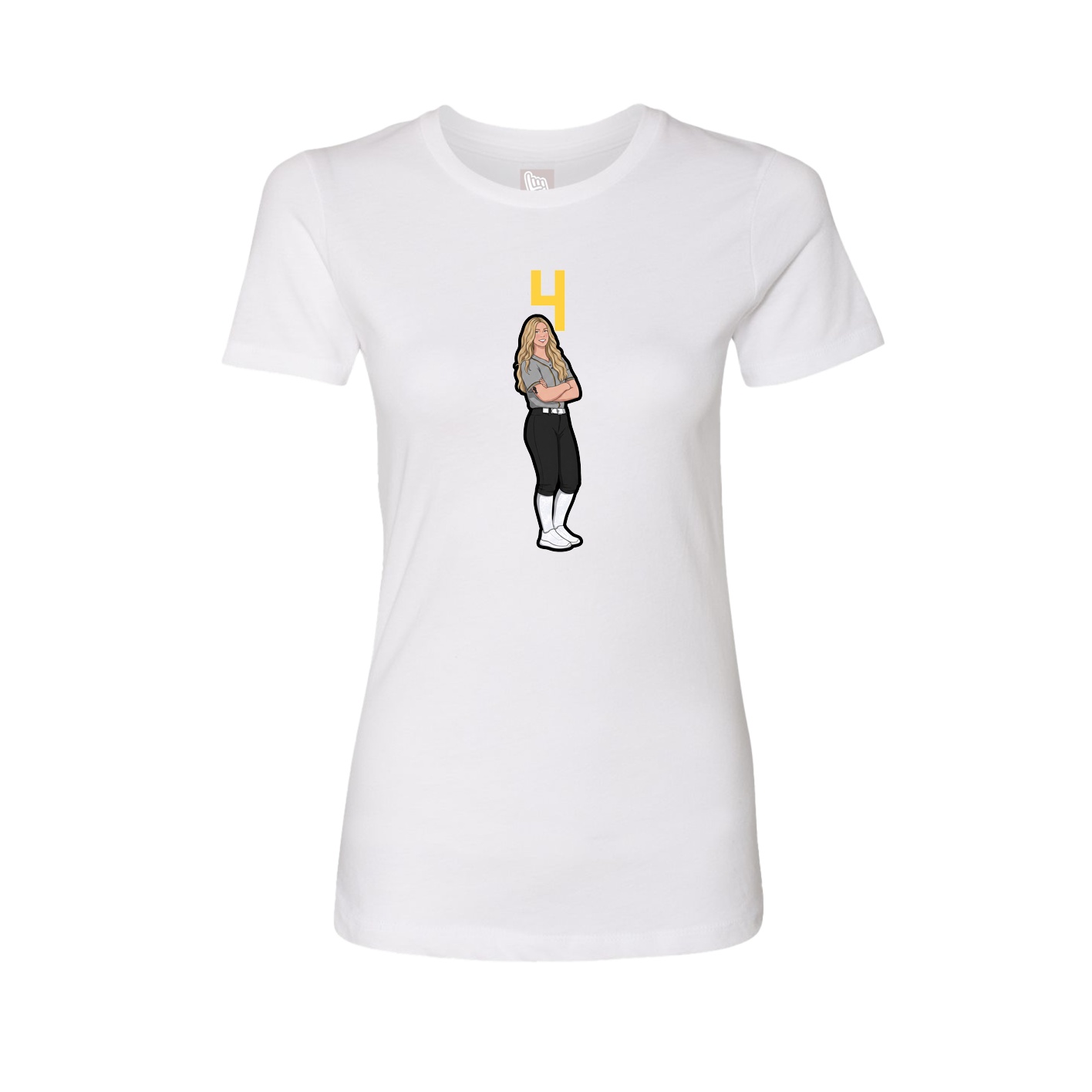 Fitted Women's Tee — Number Top in White