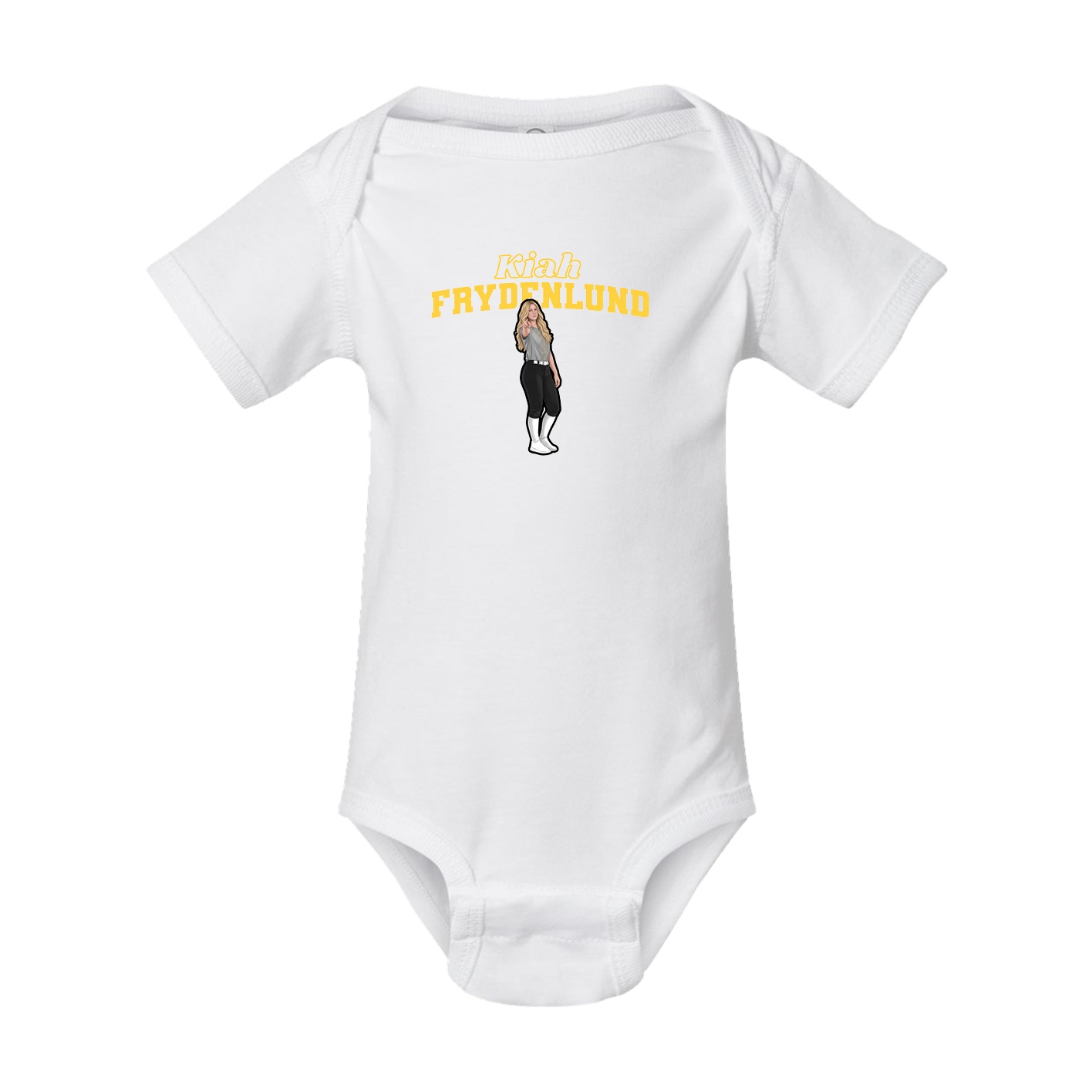 Baby Onesie — Name Arch in White