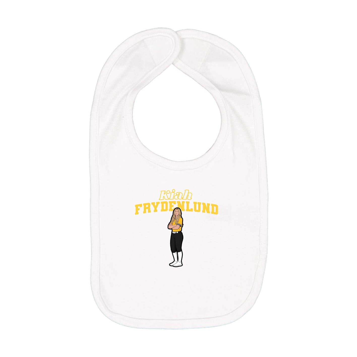 Infant Bib — Name Arch in White