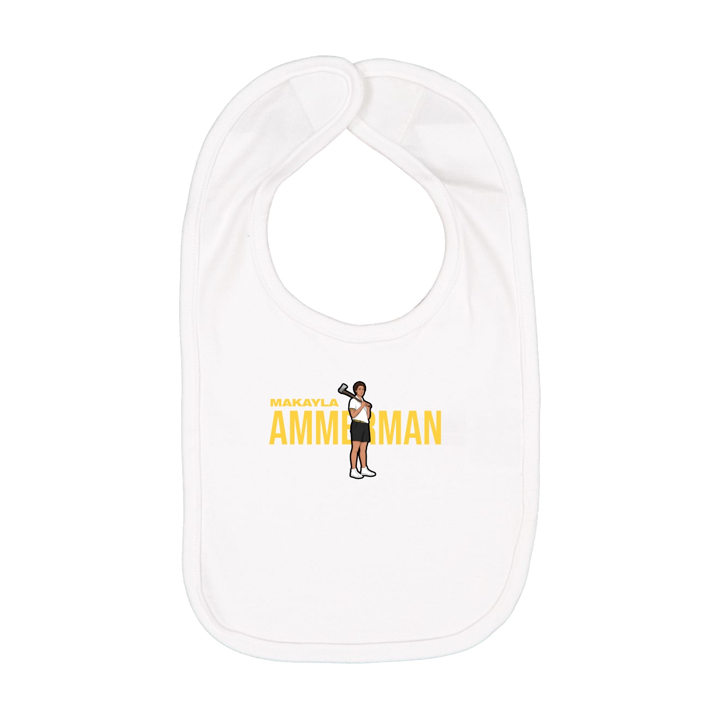 Infant Bib — Player Name in White