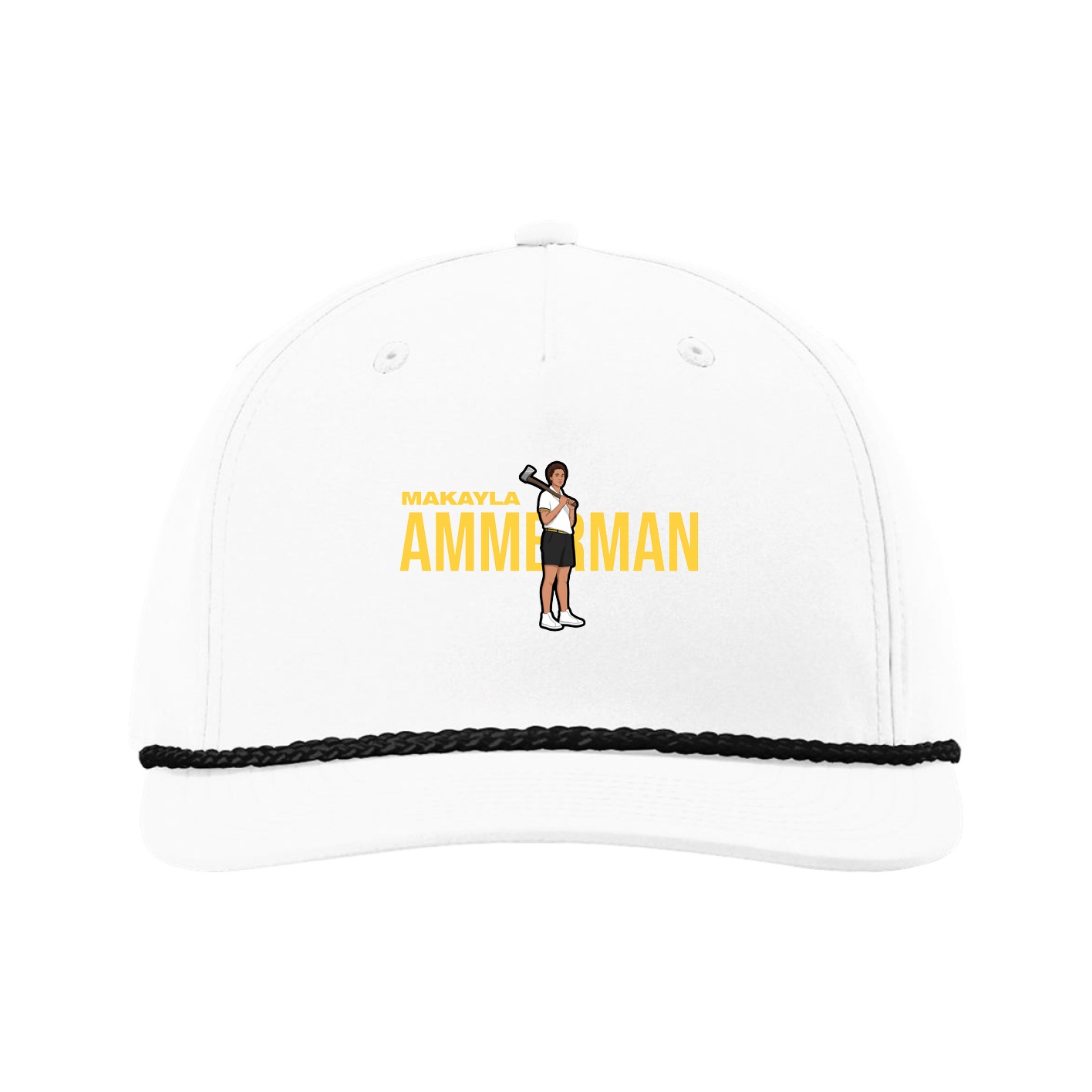Five-Panel Classic Rope Cap — Player Name in White