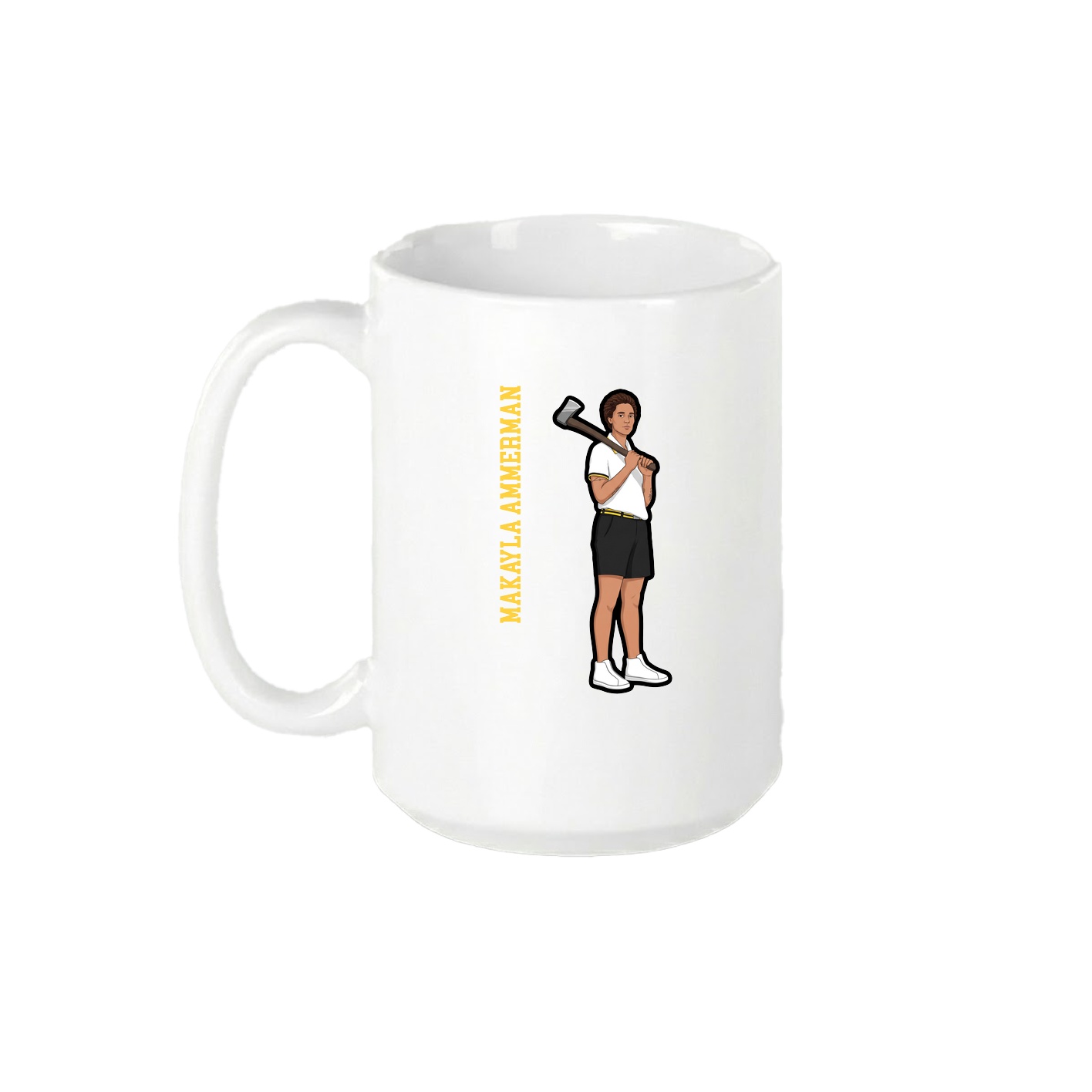 15oz Coffee Mug — Name Vertical in White