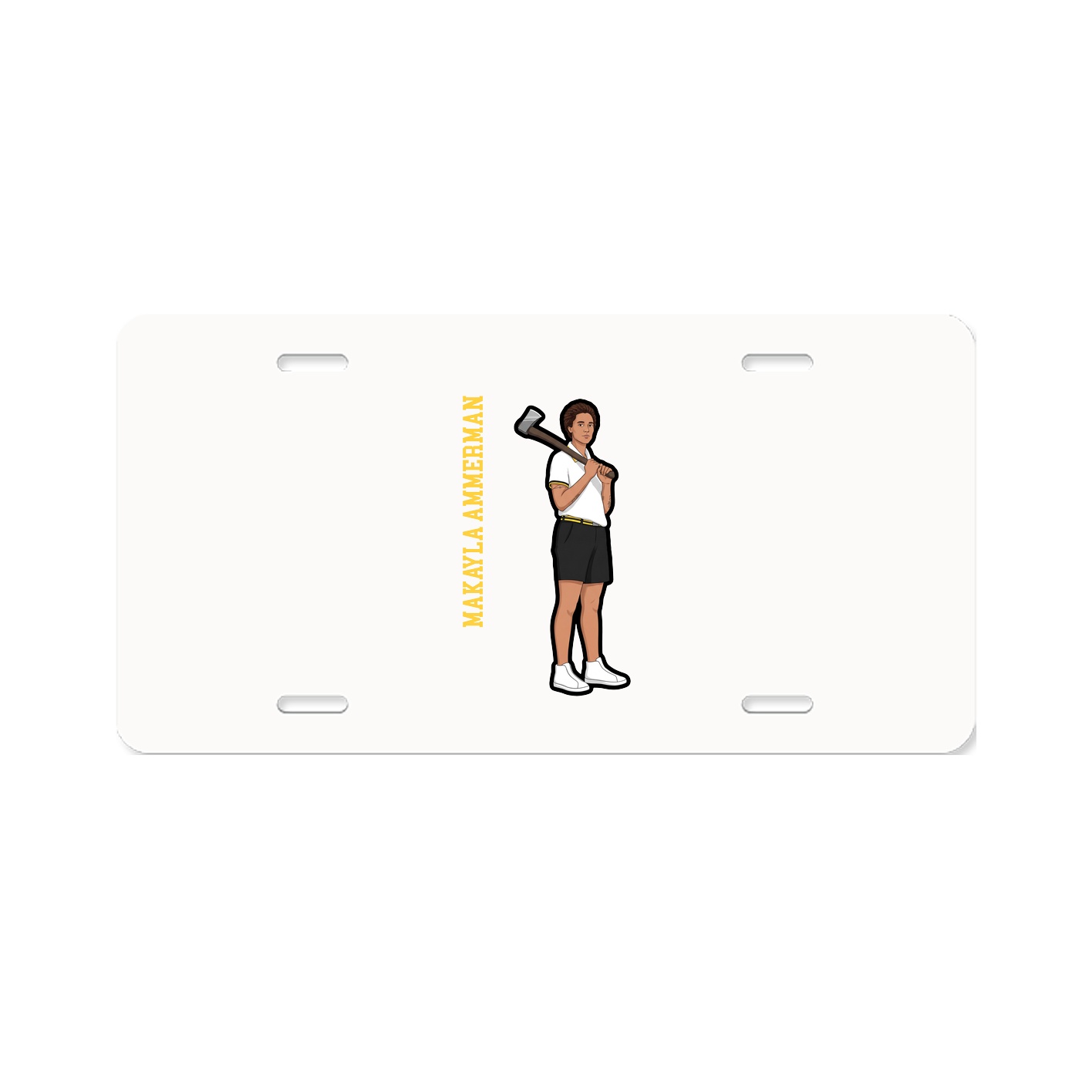 License Plate — Name Vertical in Classic