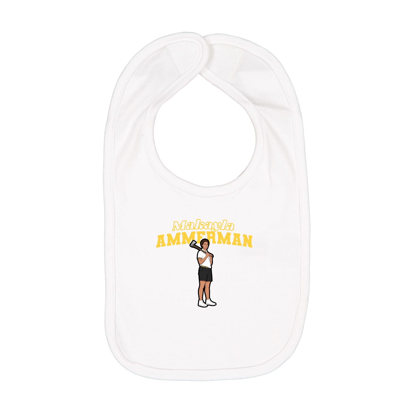 Infant Bib — Name Arch in White