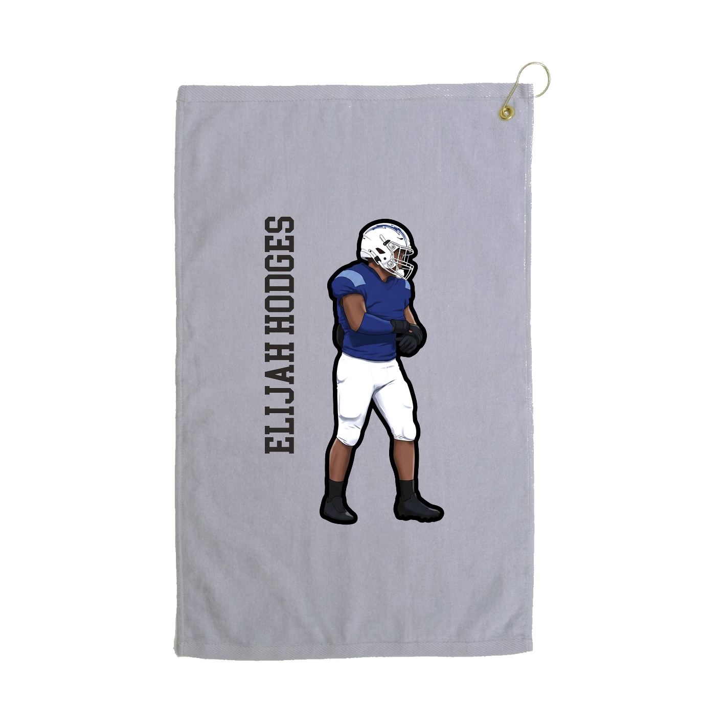Golf Towel — Name Vertical in Grey