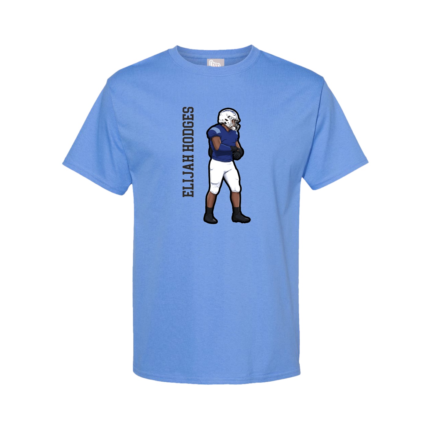 Tee — Name Vertical in Powder Blue