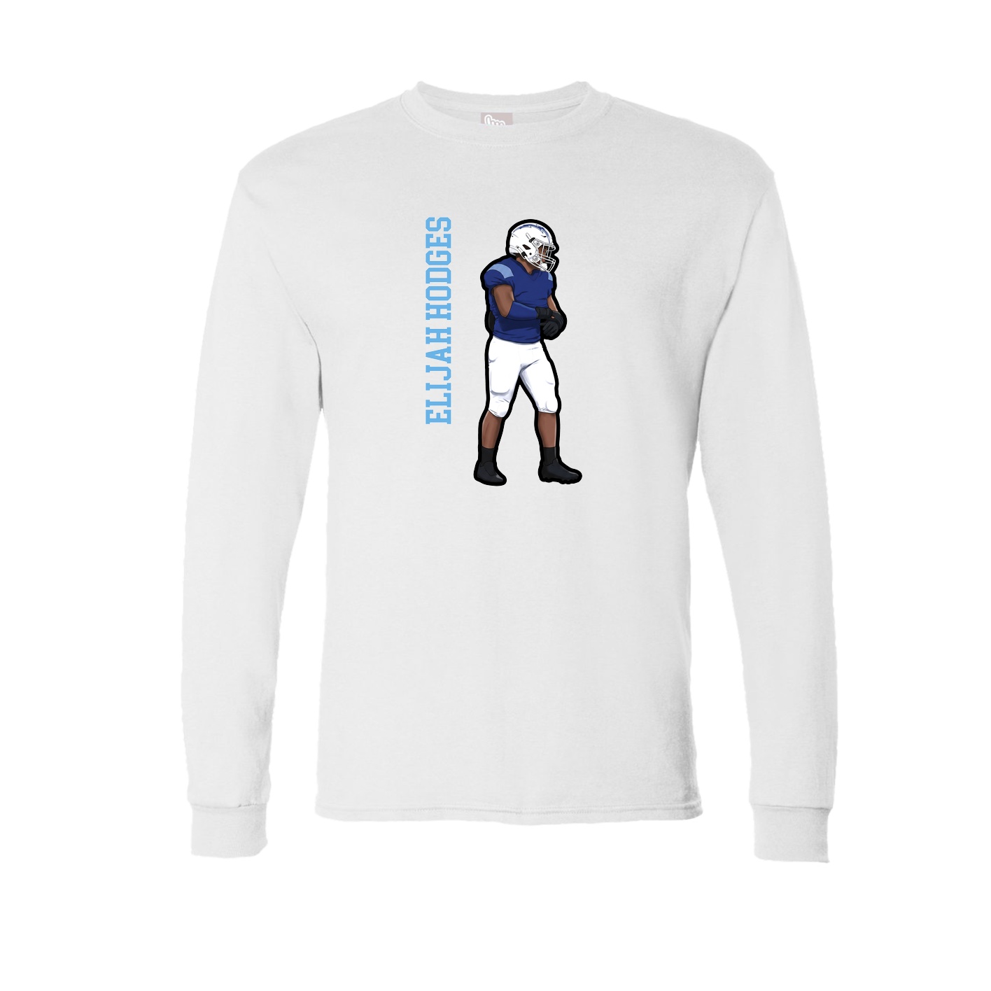 Long Sleeve Tee — Name Vertical in White