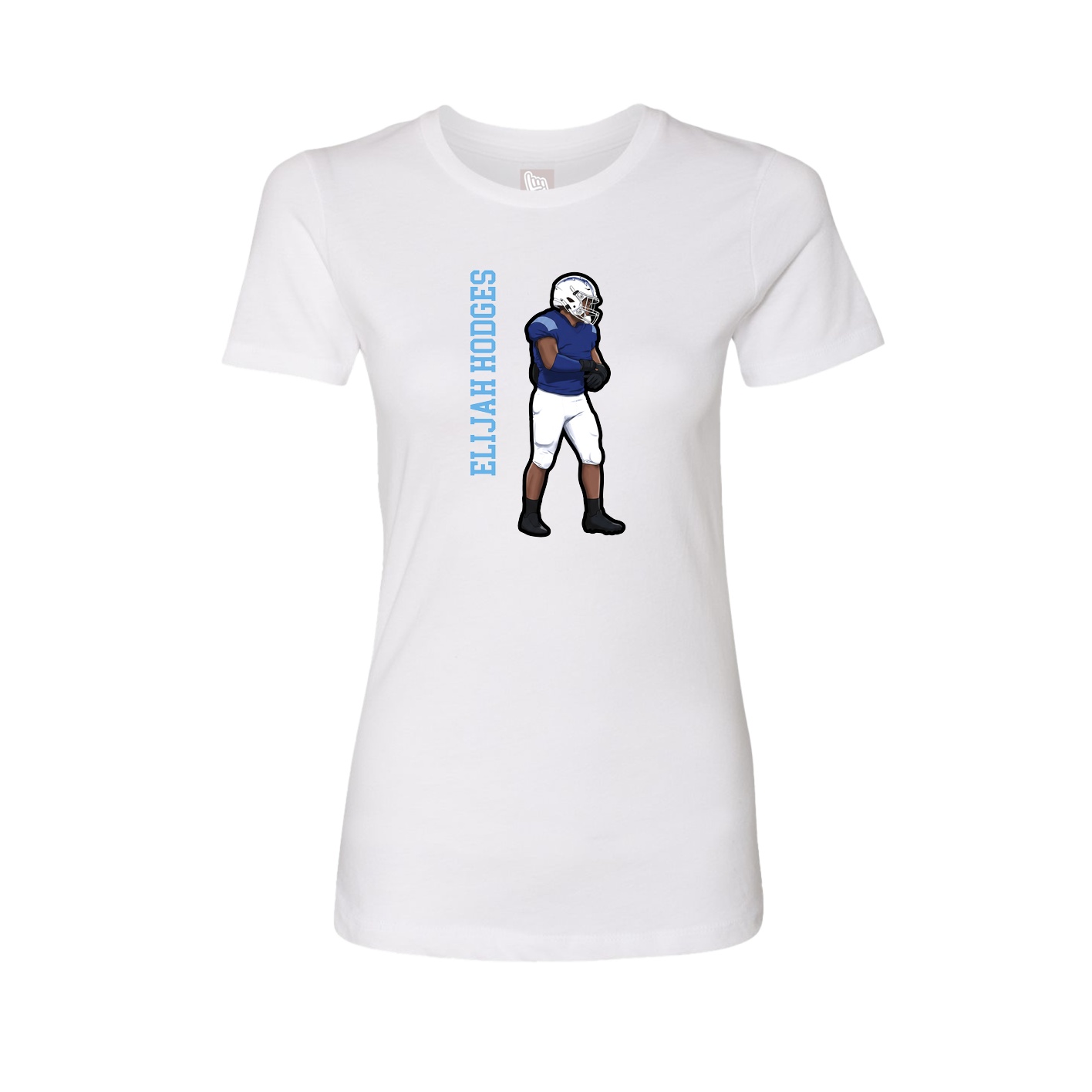 Womens Tee — Name Vertical in White