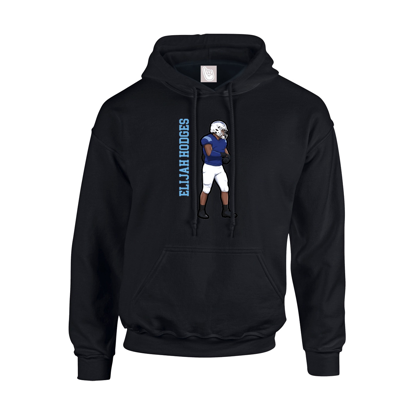 Youth Hoodie — Name Vertical in Black