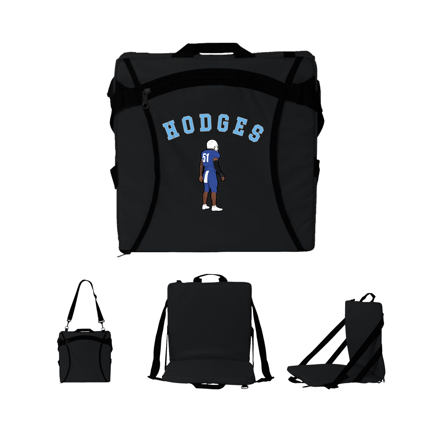 Folding Stadium Seat — Shirsey Arch in Black