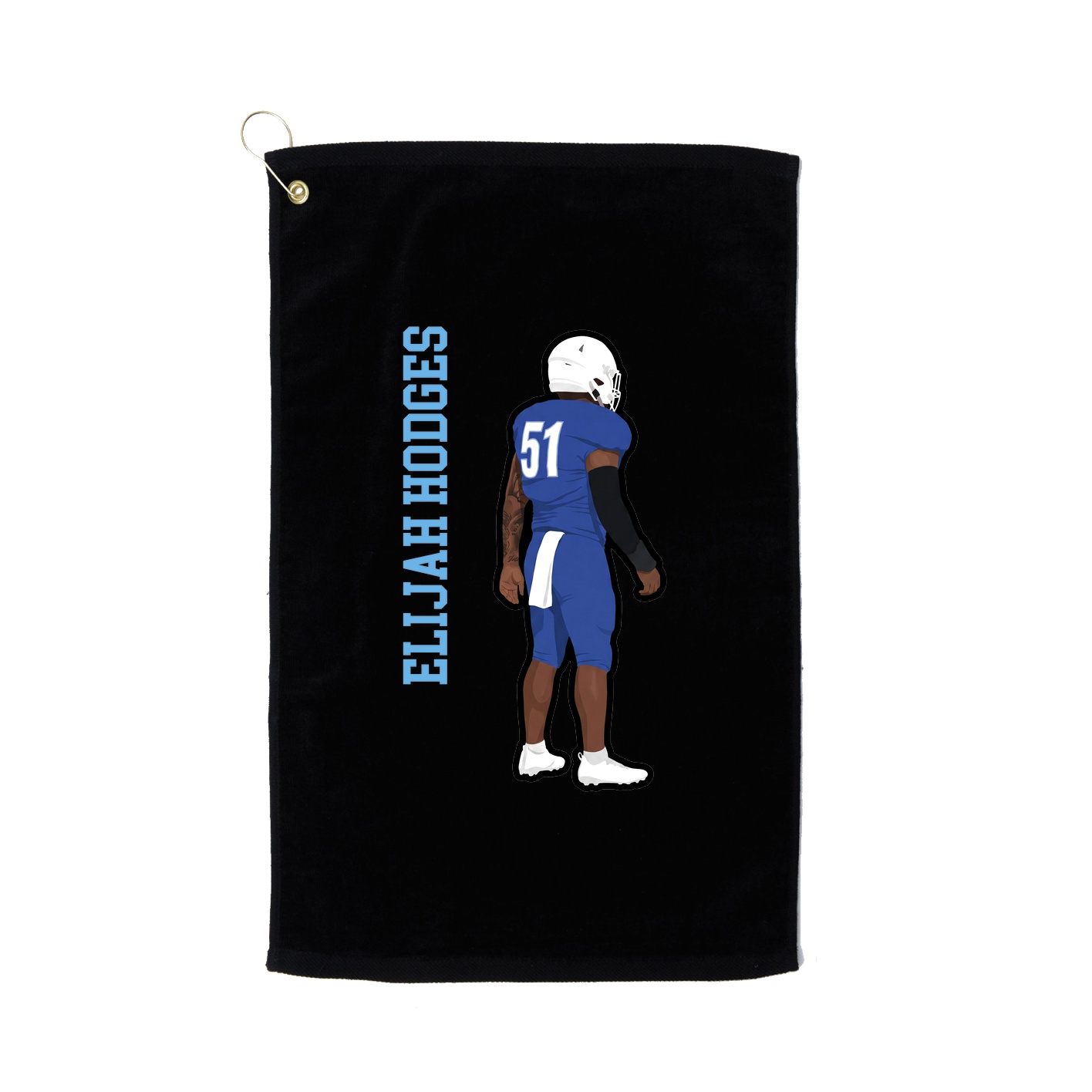 Golf Towel — Name Vertical in Black