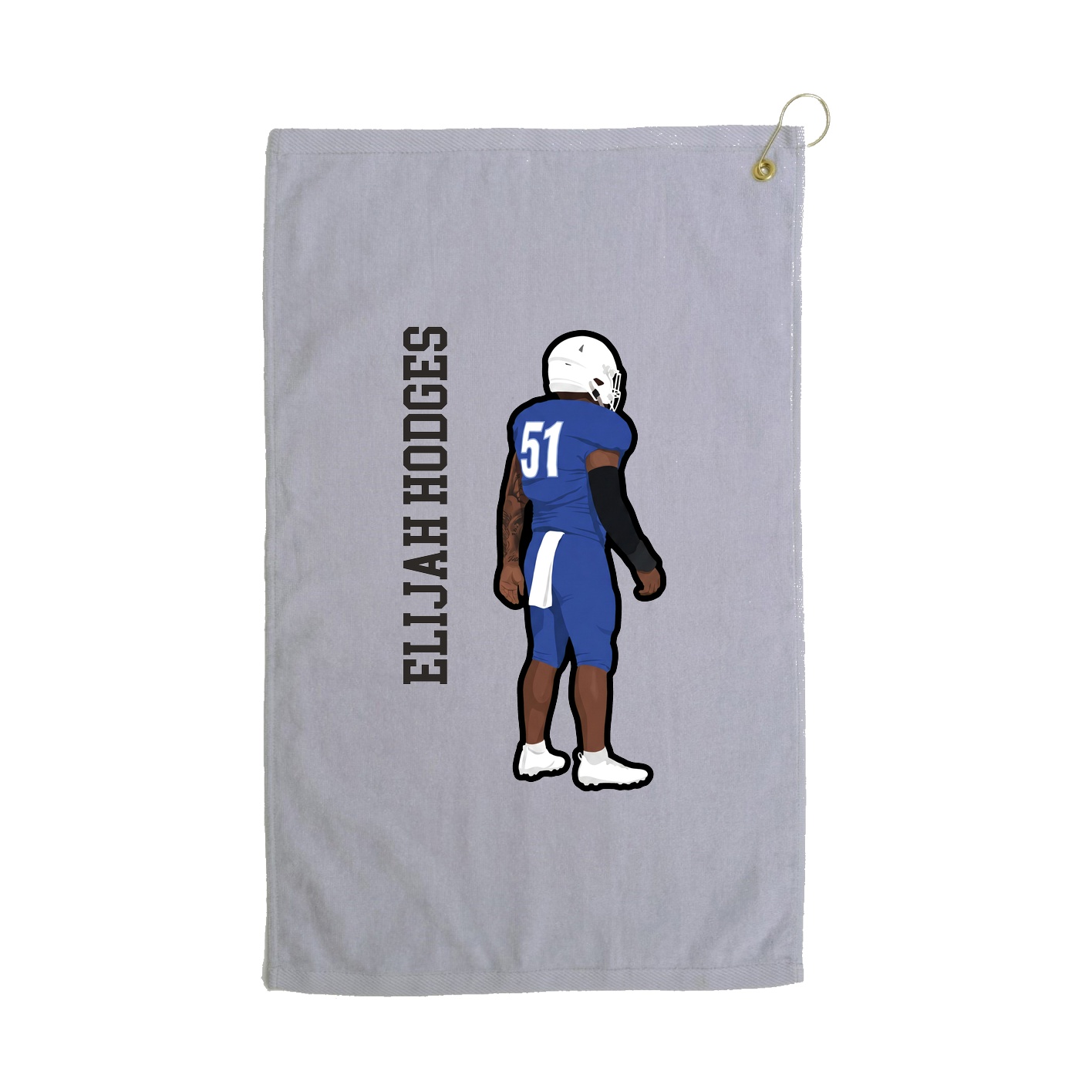 Golf Towel — Name Vertical in Grey