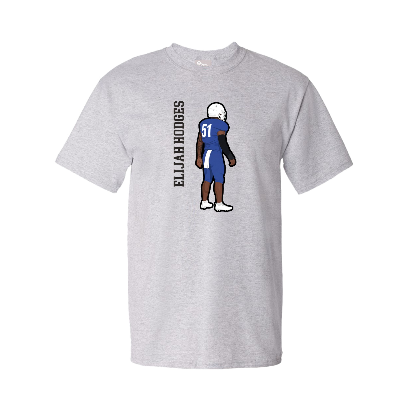 Youth Tee — Name Vertical in Grey