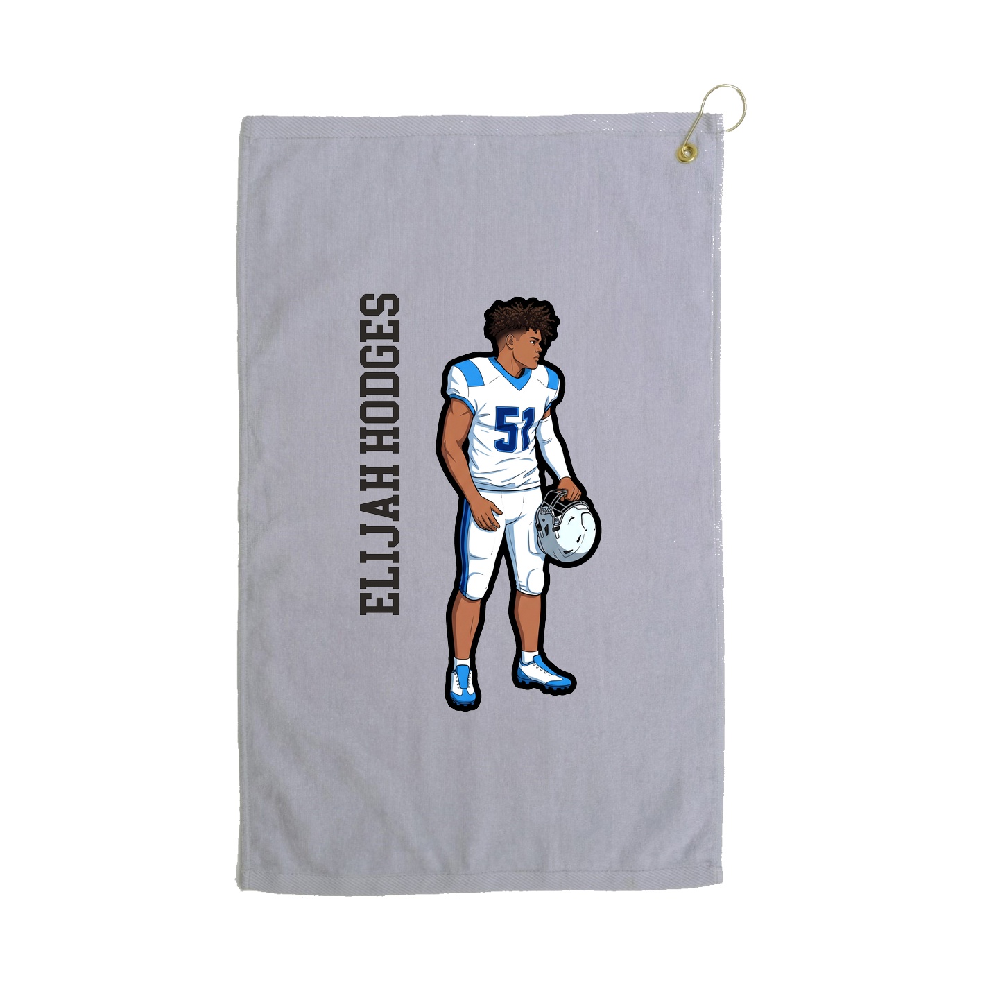 Golf Towel — Name Vertical in Grey