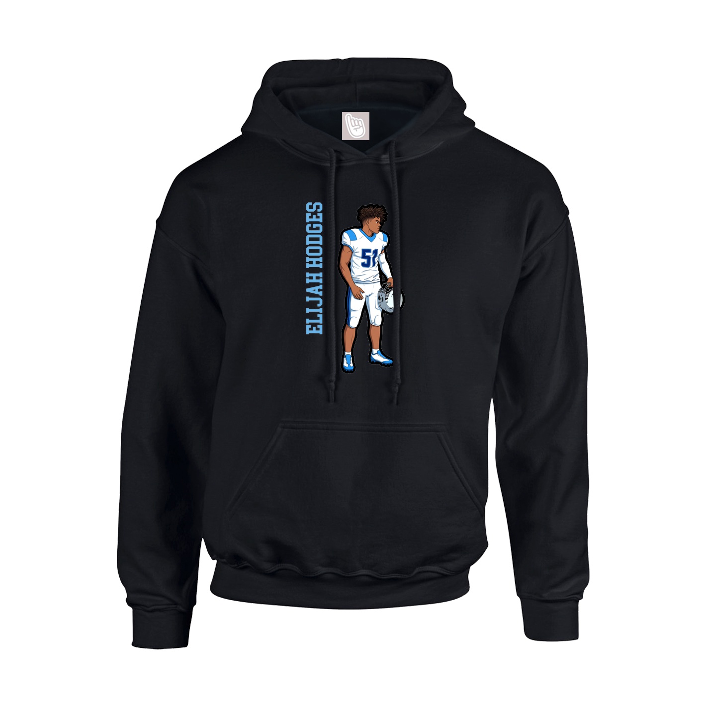 Hoodie — Name Vertical in Black