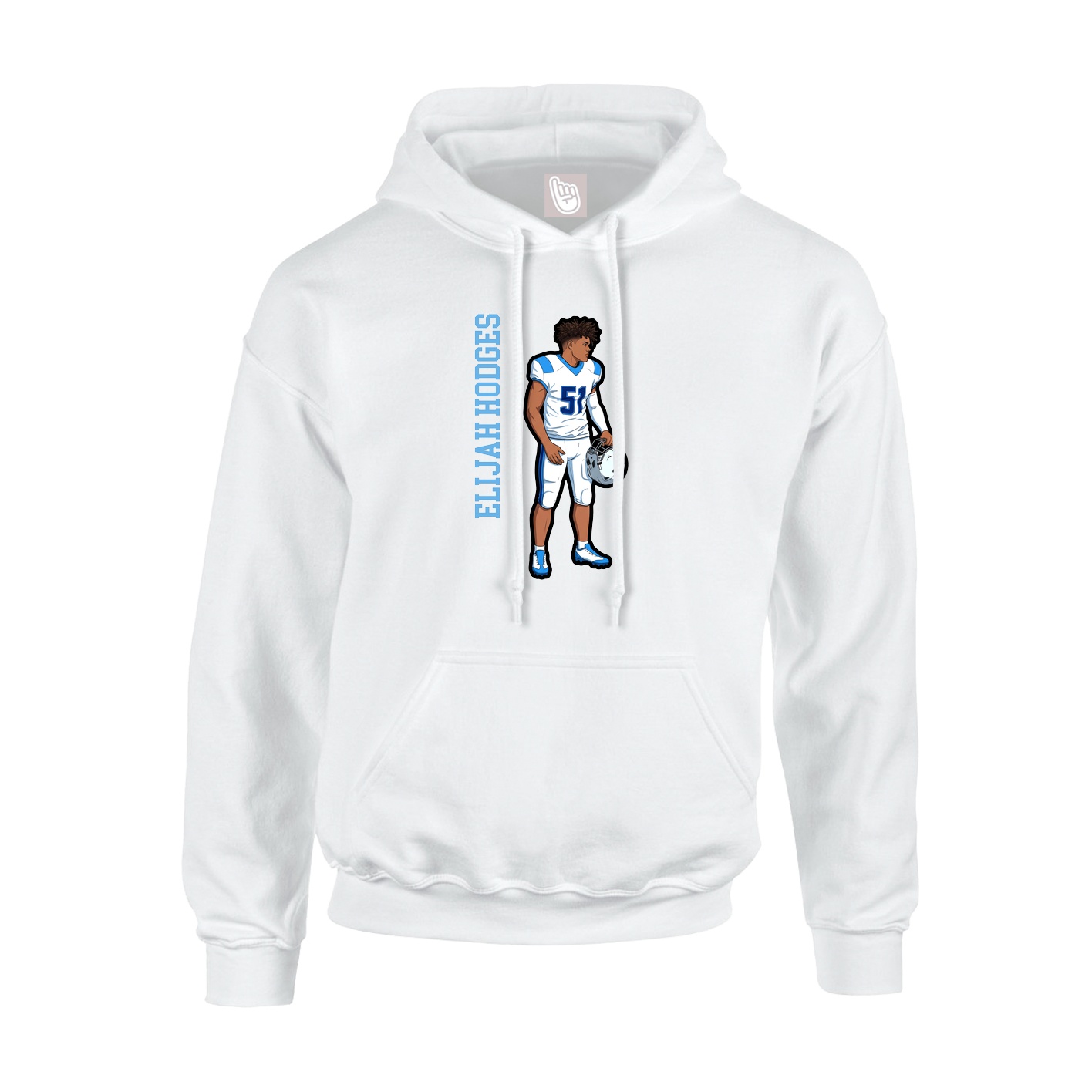 Hoodie — Name Vertical in White