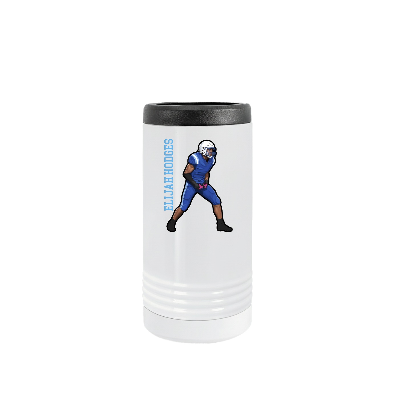 Slim Beverage Holder — Name Vertical in White