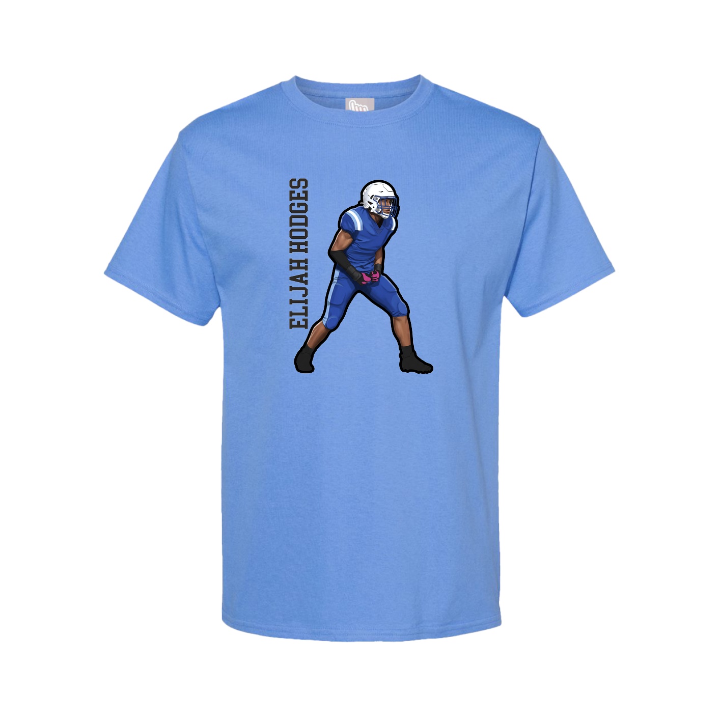 Tee — Name Vertical in Powder Blue