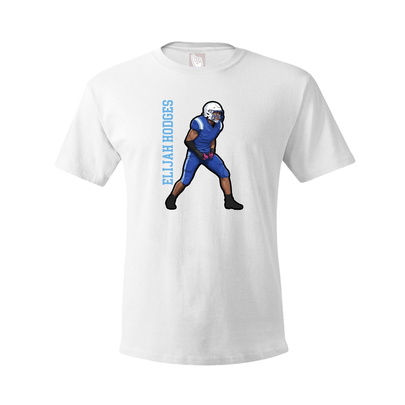 Youth Tee — Name Vertical in White