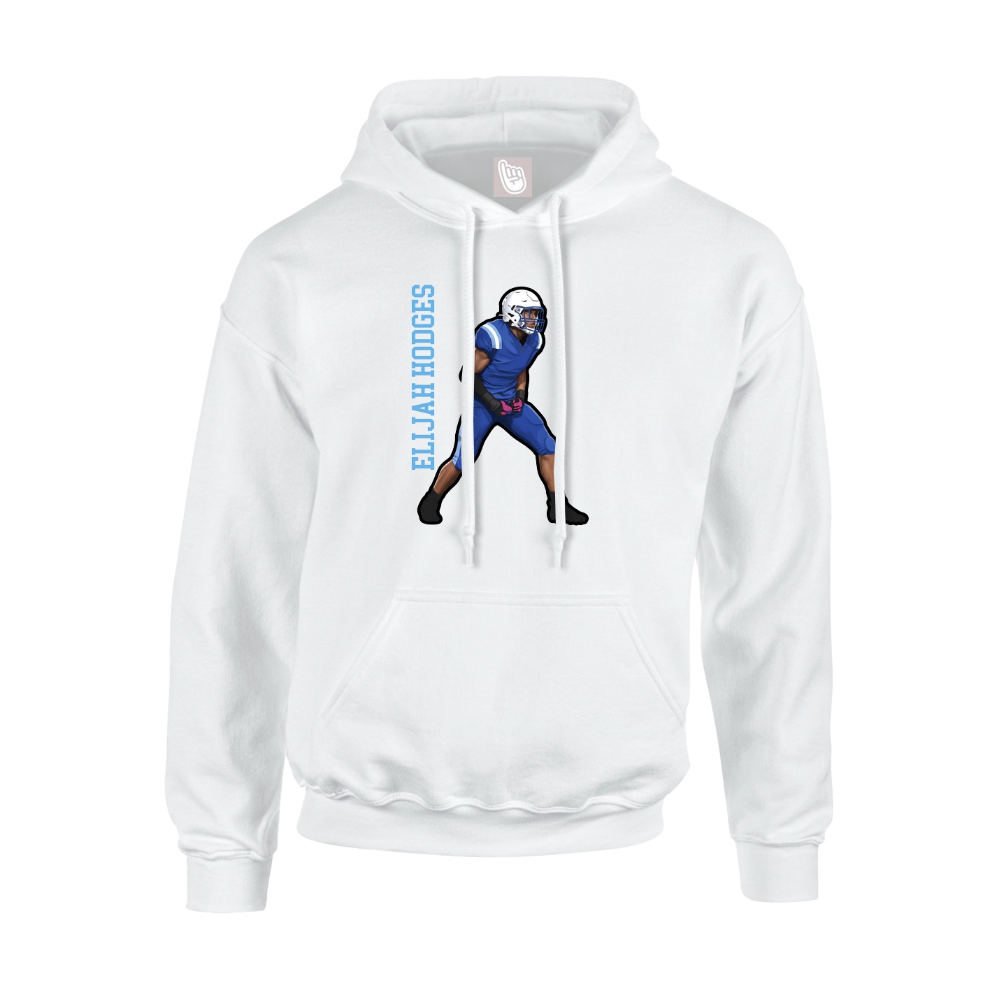 Youth Hoodie — Name Vertical in White