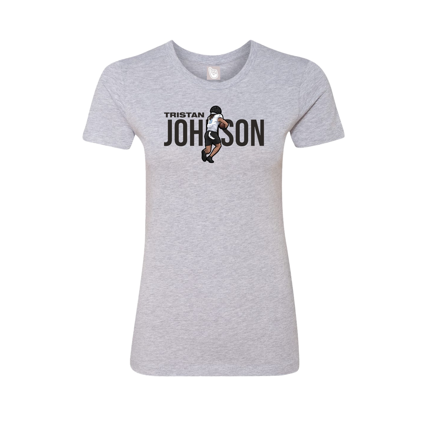 Fitted Women's Tee — Player Name in Grey