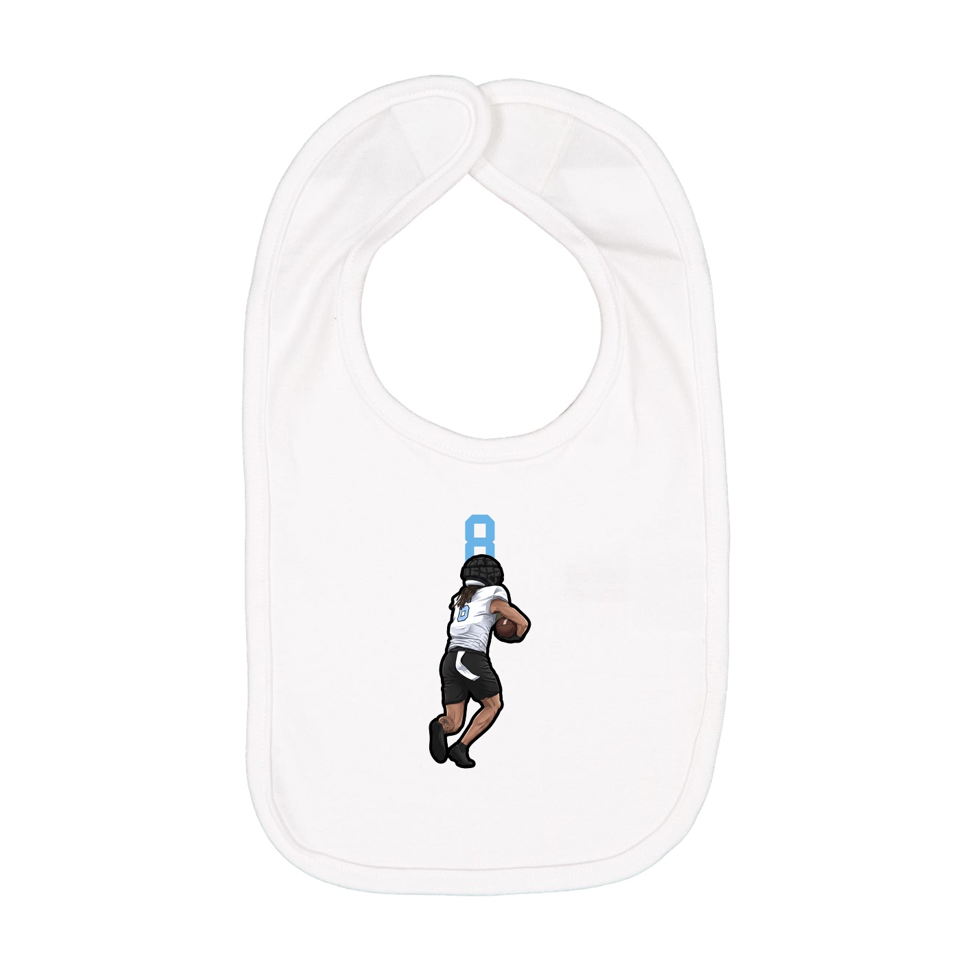 Infant Bib — Number Top in White