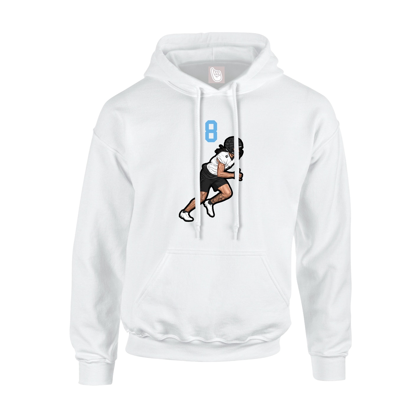 Youth Hoodie — Number Top in White