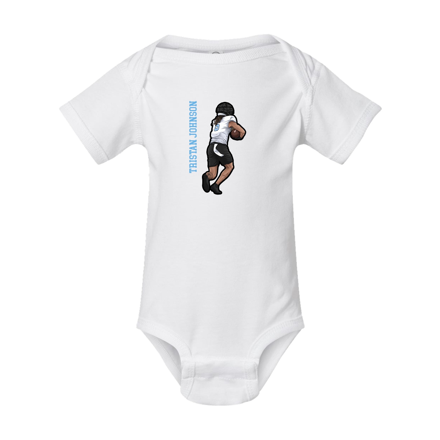 Baby Onesie — Name Vertical in White