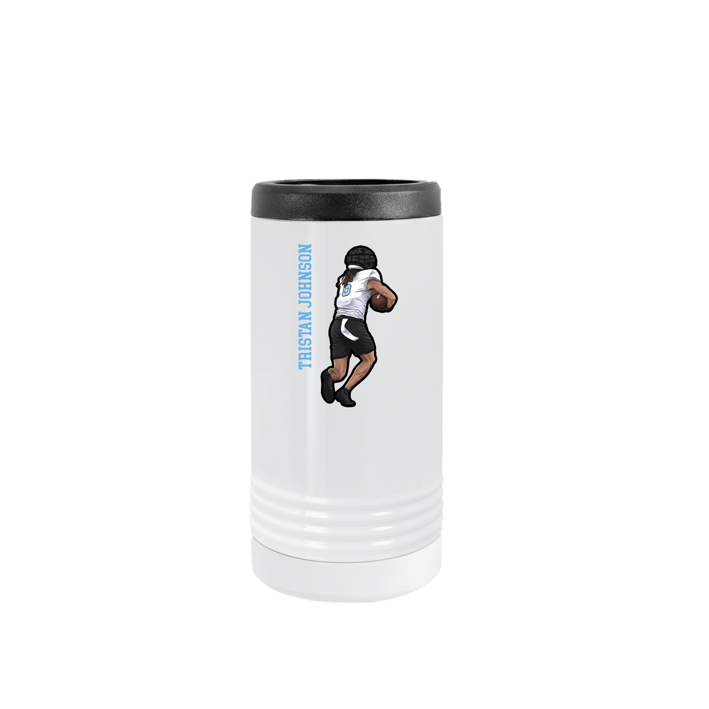 Slim Beverage Holder — Name Vertical in White