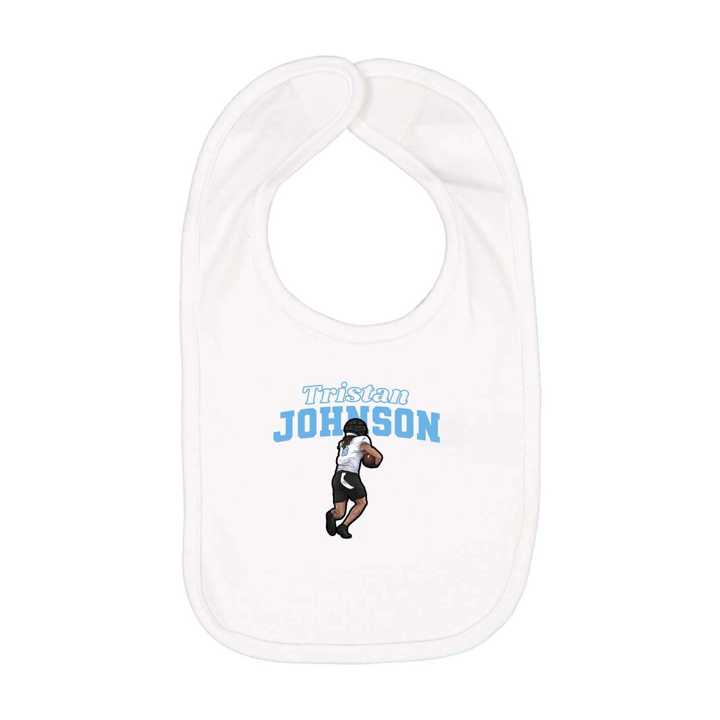 Infant Bib — Name Arch in White