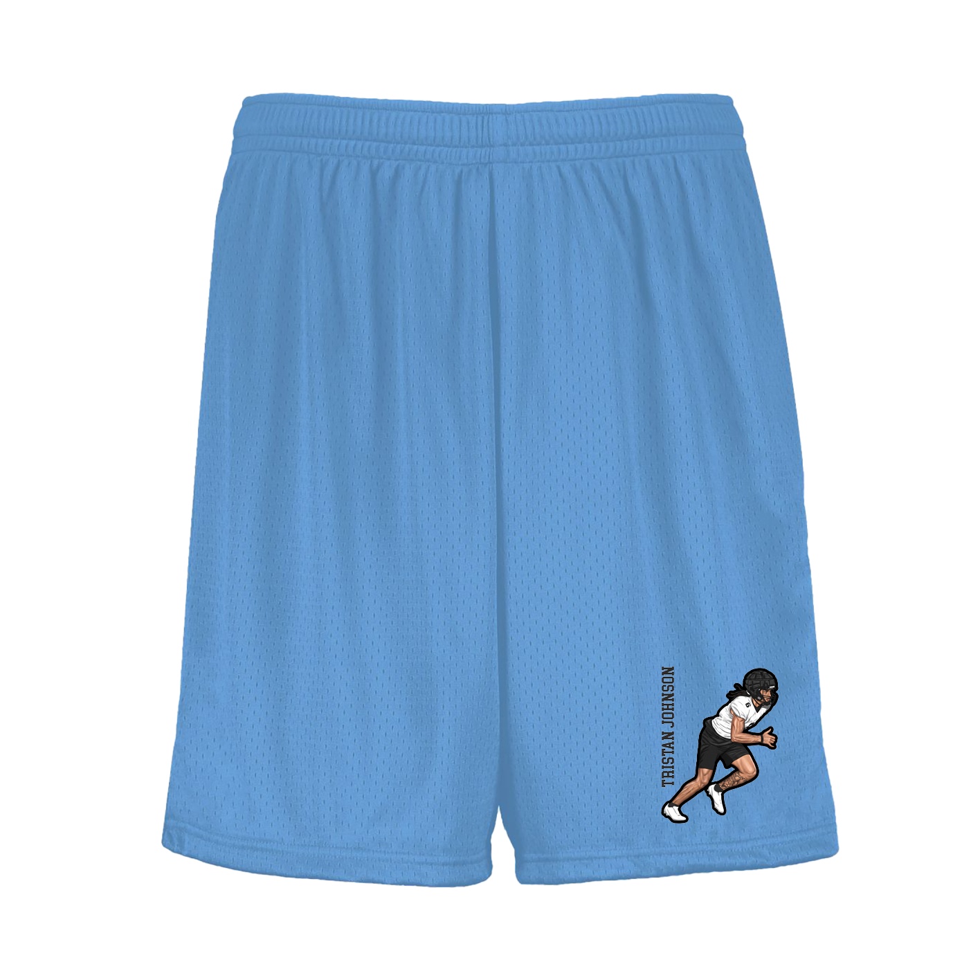Shorts — Name Vertical in Light Blue