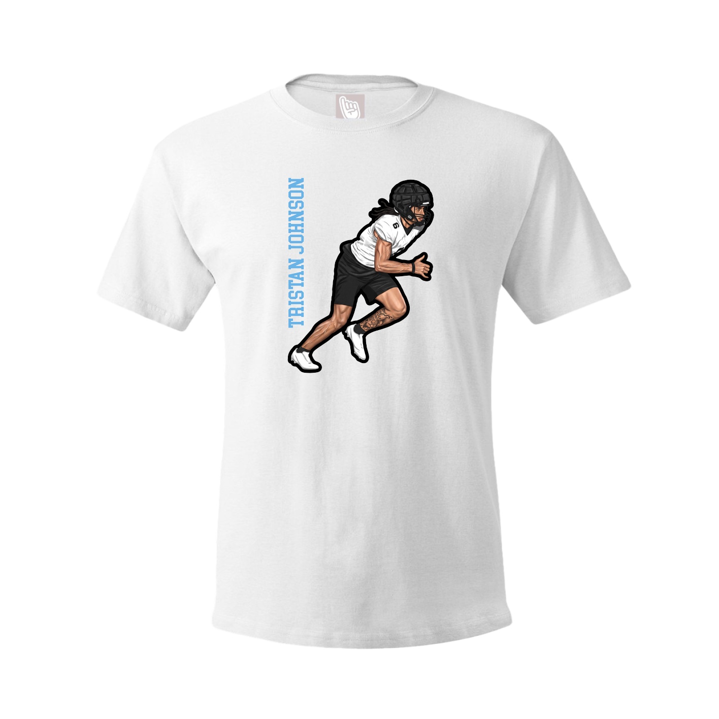 Tee — Name Vertical in White