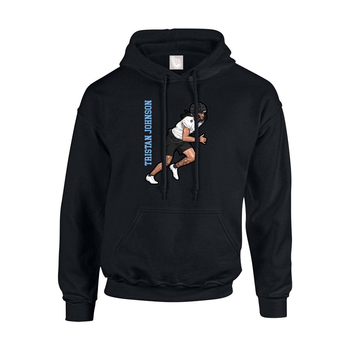 Hoodie — Name Vertical in Black